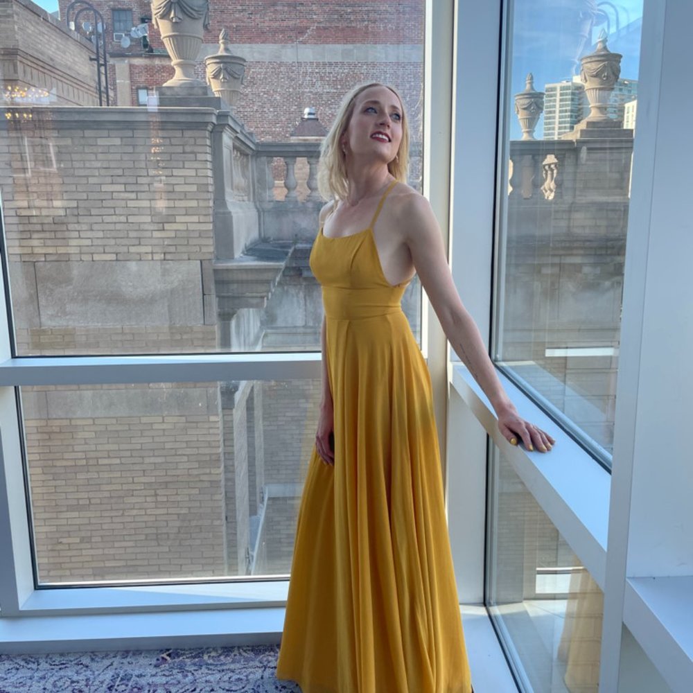 Lulu's Dreamy Romance Backless Yellow Maxi Dress